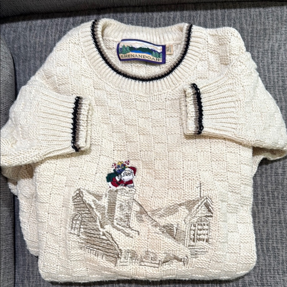 Cream Holiday Crewneck Sweater